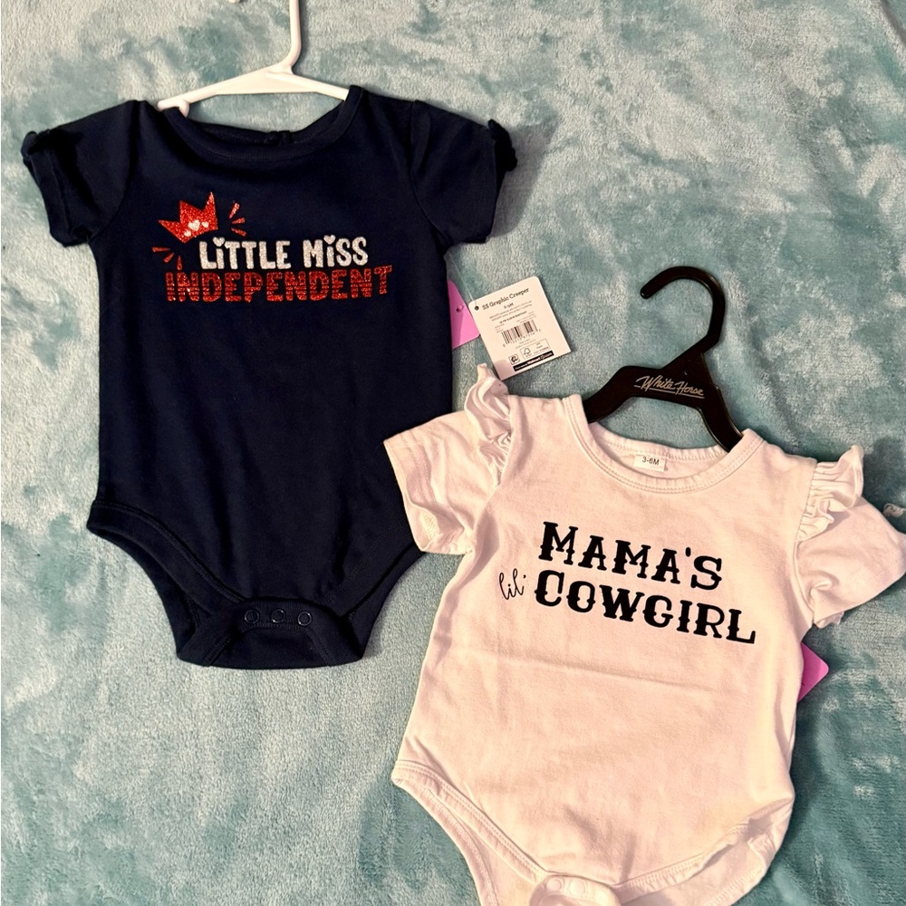 Little Miss Independent & Mama's Lil Cowgirl Onesies